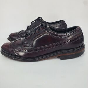 VINTAGE Florsheim Imperial Long Wingtip Brogue Oxford Shoes 10 D Biltrite Sole